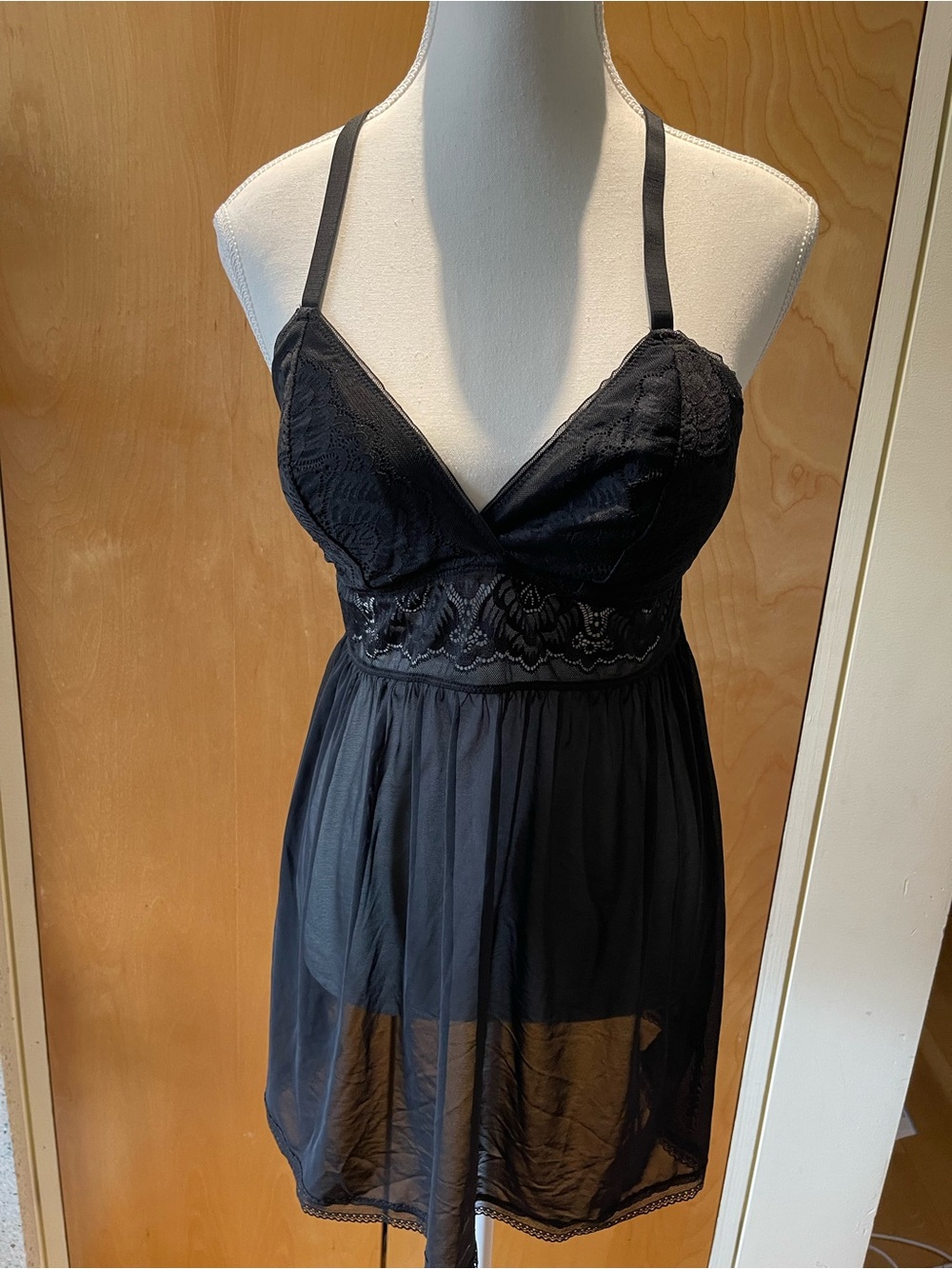 Black Lace & Mesh Auden Nightdress